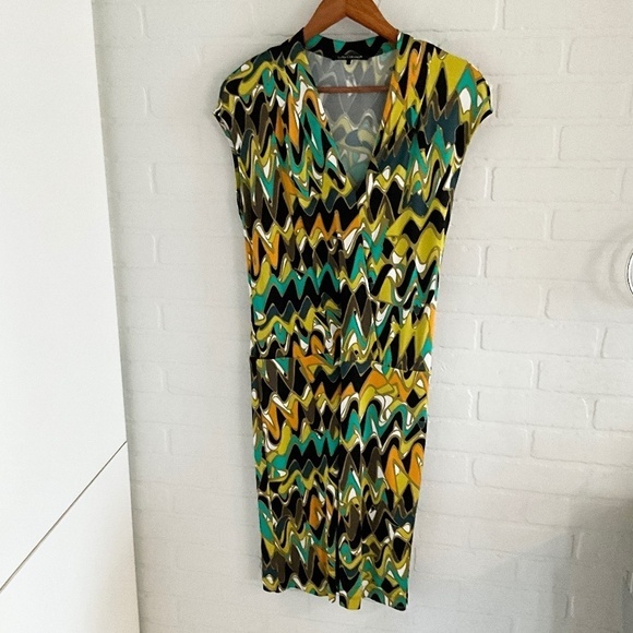 Luisa Cerano Dress 60s 70s Retro Mod Psychedelic Disco Kelly Green 10 - Picture 1 of 14